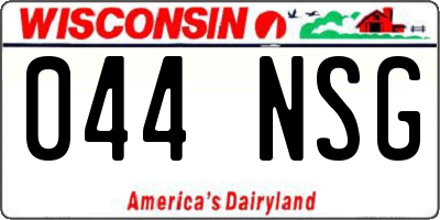 WI license plate 044NSG