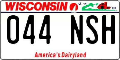WI license plate 044NSH