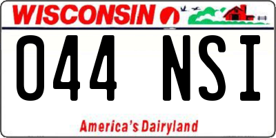 WI license plate 044NSI