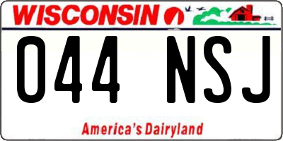 WI license plate 044NSJ