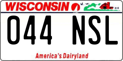 WI license plate 044NSL