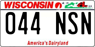WI license plate 044NSN
