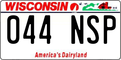 WI license plate 044NSP