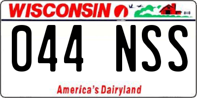 WI license plate 044NSS