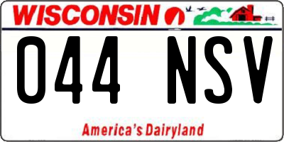 WI license plate 044NSV