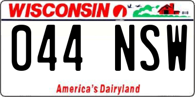 WI license plate 044NSW