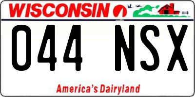 WI license plate 044NSX