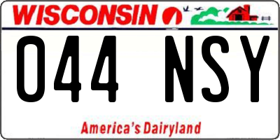 WI license plate 044NSY