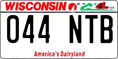 WI license plate 044NTB