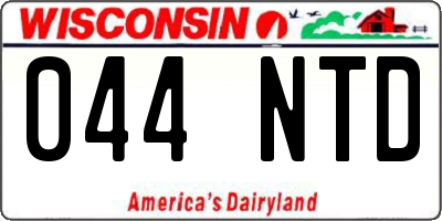 WI license plate 044NTD