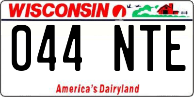 WI license plate 044NTE