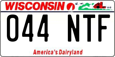WI license plate 044NTF