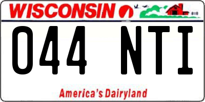 WI license plate 044NTI
