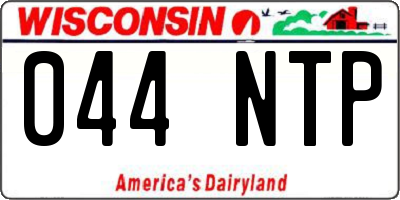 WI license plate 044NTP