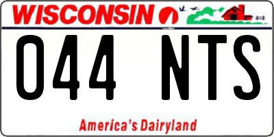 WI license plate 044NTS