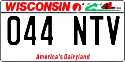 WI license plate 044NTV