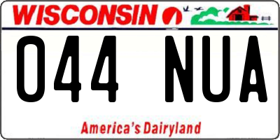 WI license plate 044NUA