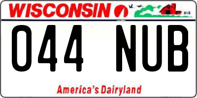WI license plate 044NUB