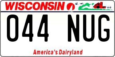 WI license plate 044NUG
