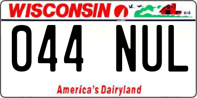 WI license plate 044NUL