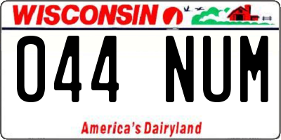 WI license plate 044NUM