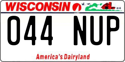 WI license plate 044NUP