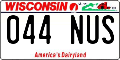 WI license plate 044NUS