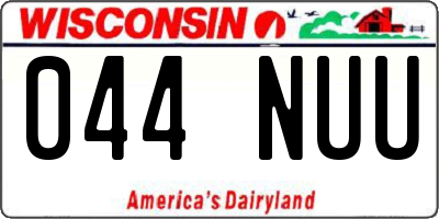 WI license plate 044NUU