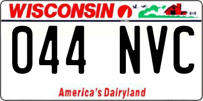 WI license plate 044NVC