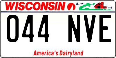 WI license plate 044NVE