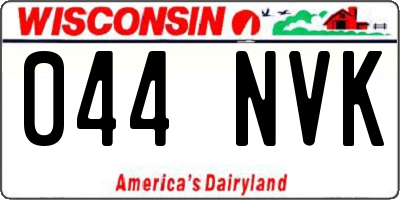 WI license plate 044NVK