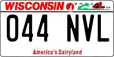 WI license plate 044NVL