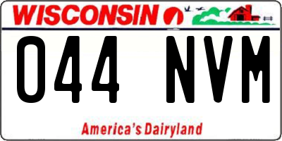 WI license plate 044NVM