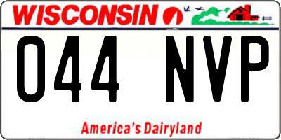 WI license plate 044NVP