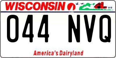 WI license plate 044NVQ