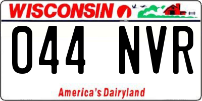 WI license plate 044NVR