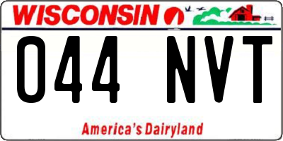 WI license plate 044NVT