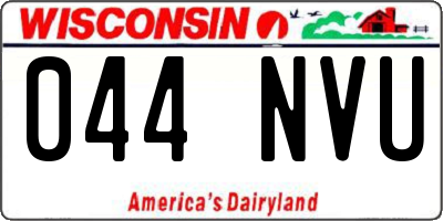 WI license plate 044NVU