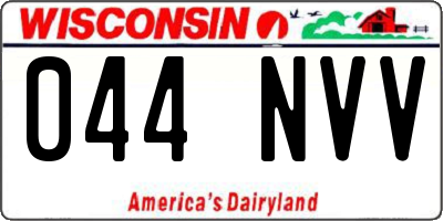WI license plate 044NVV