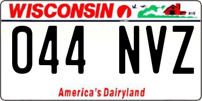 WI license plate 044NVZ
