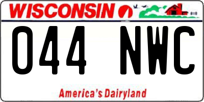 WI license plate 044NWC
