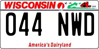 WI license plate 044NWD