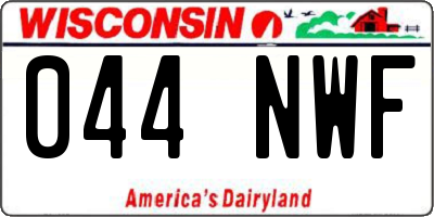 WI license plate 044NWF