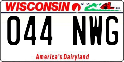 WI license plate 044NWG