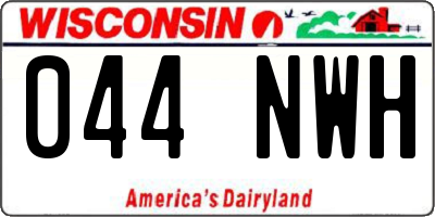 WI license plate 044NWH
