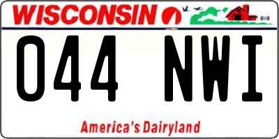 WI license plate 044NWI