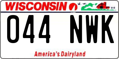 WI license plate 044NWK