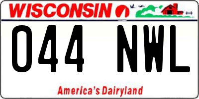 WI license plate 044NWL