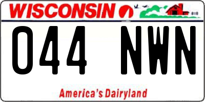 WI license plate 044NWN