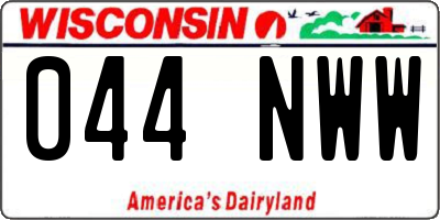 WI license plate 044NWW